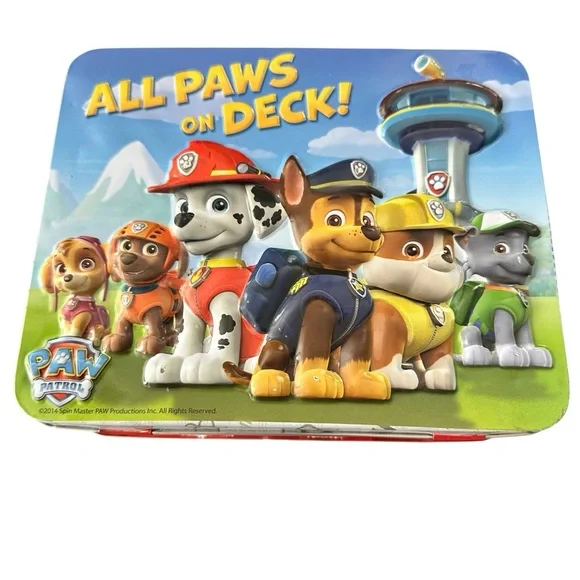 Paw Patrol All Paws on Deck Tin - Red, Blue, Yellow - Picture 1 of 4